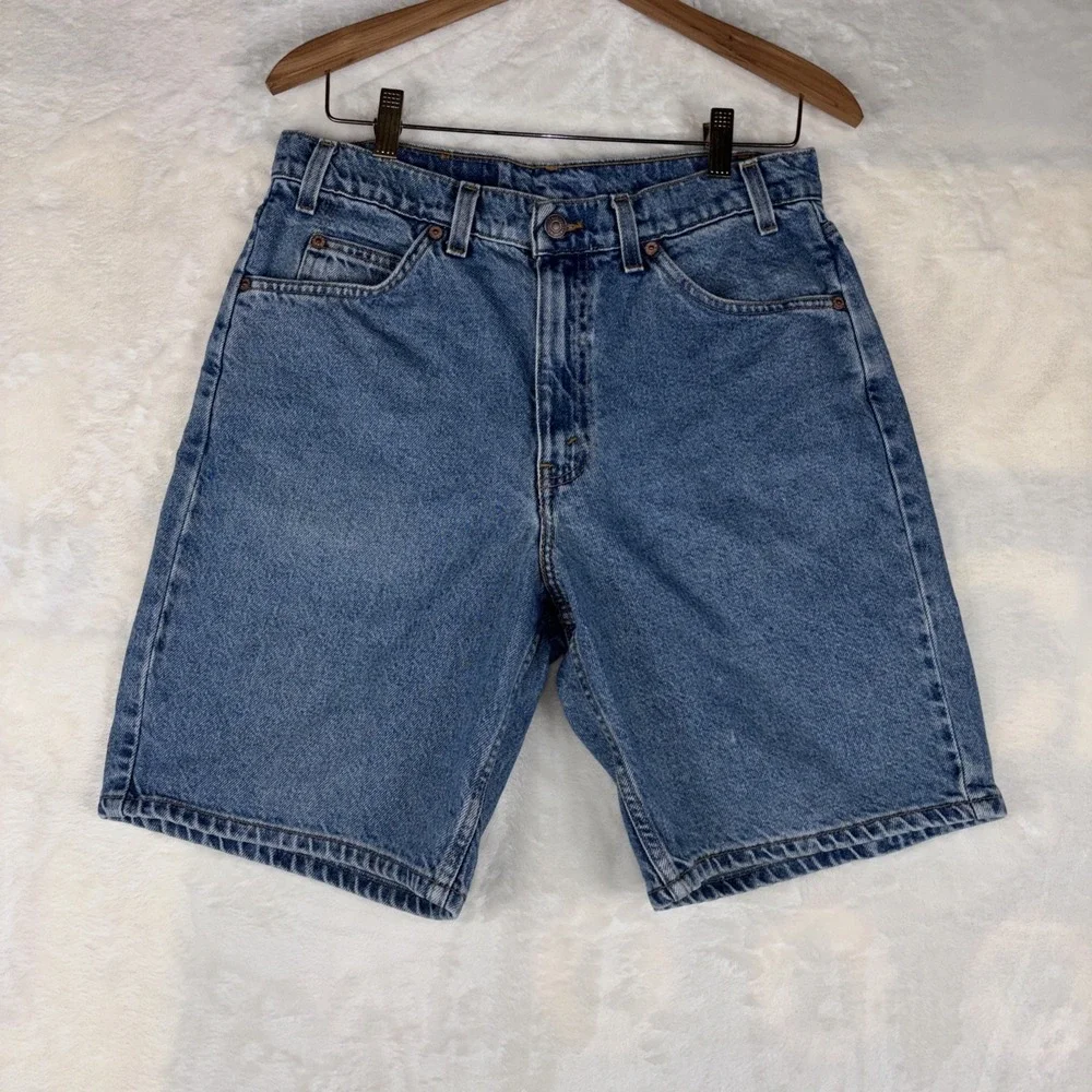 Vintage Levi's 505 Shorts Orange Tab Mens 33 Medium Wash Denim Jorts USA 90s Y2K